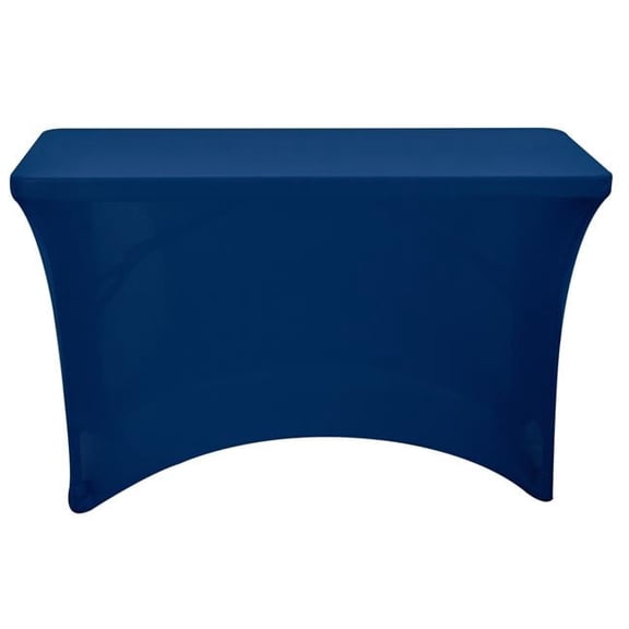 4 ft. Stretch Fabric Table Cover - Blue - 24in. x 48in. - Durable Polyester Blend