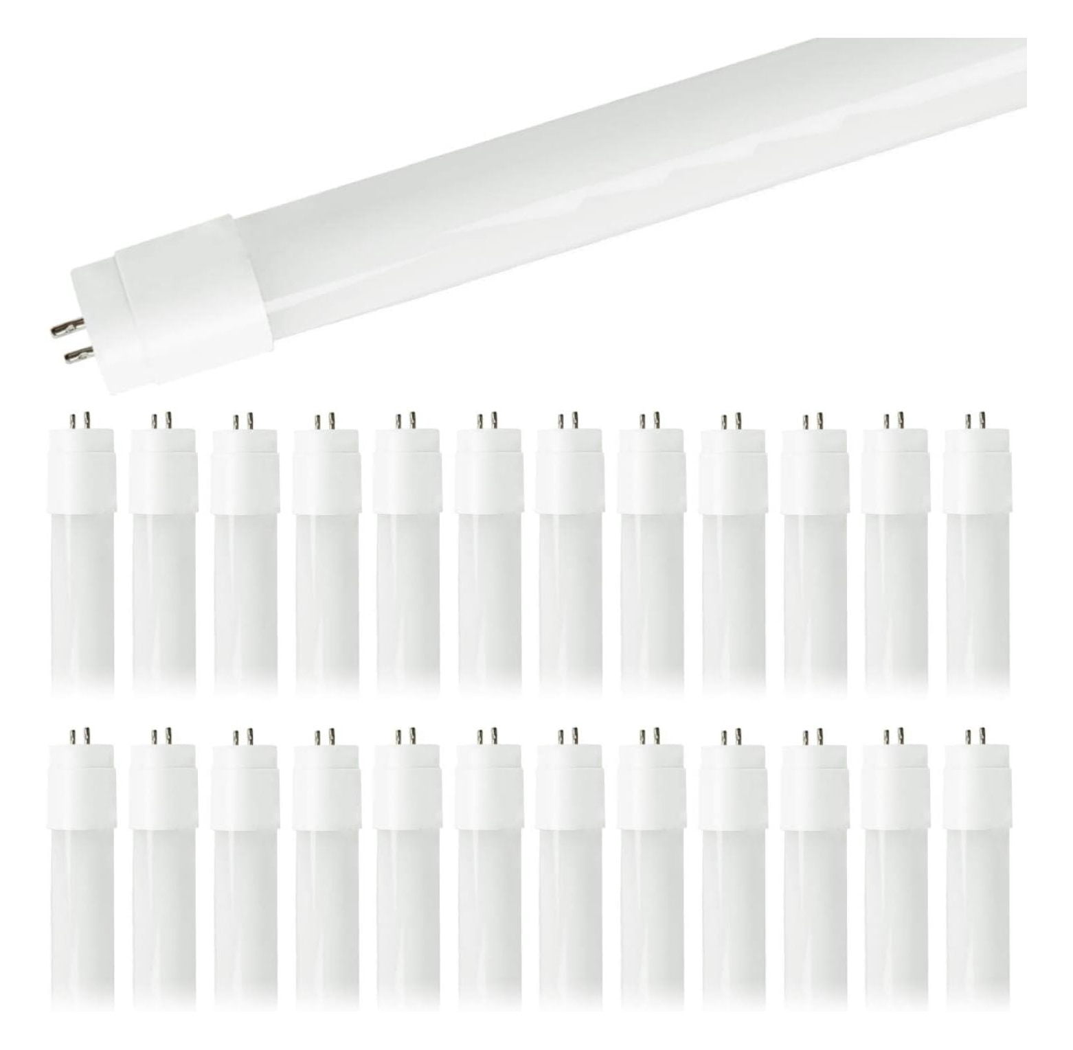 4-ft T8 LED Tube Lights, 13-Watt (32W Equivalent) 4000K Cool White, 1600-Lumens, 82 CRI, Type A Plug & Play (Pack of 25)