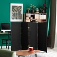 thumbnail image 1 of 4 ft. Tall Color Dyed Fiber Weave Panel Screen Room Divider - Black - 4 Panel, 1 of 2