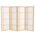 thumbnail image 1 of 4 ft. Tall Japanese Design Double Cross Lattice Screen - Natural - 4 Panels, 1 of 6