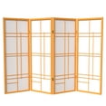 thumbnail image 1 of 4 ft. Tall Japanese Style Eudes Lattice Folding Screen - Honey - 4 Panels, 1 of 6