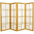 thumbnail image 1 of 4 ft. Tall Japanese Style Eudes Lattice Folding Screen - Honey - 4 Panels, 1 of 1