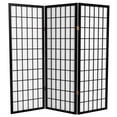 thumbnail image 1 of 4 ft. Tall Window Pane Shoji Screen - Black - 3 Panels, 1 of 7