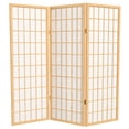 thumbnail image 1 of 4 ft. Tall Window Pane Shoji Screen - Natural - 3 Panels, 1 of 7