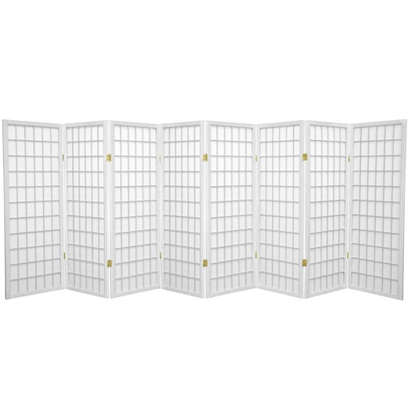 4 ft. Tall Window Pane Shoji Screen - White - 8 Panels