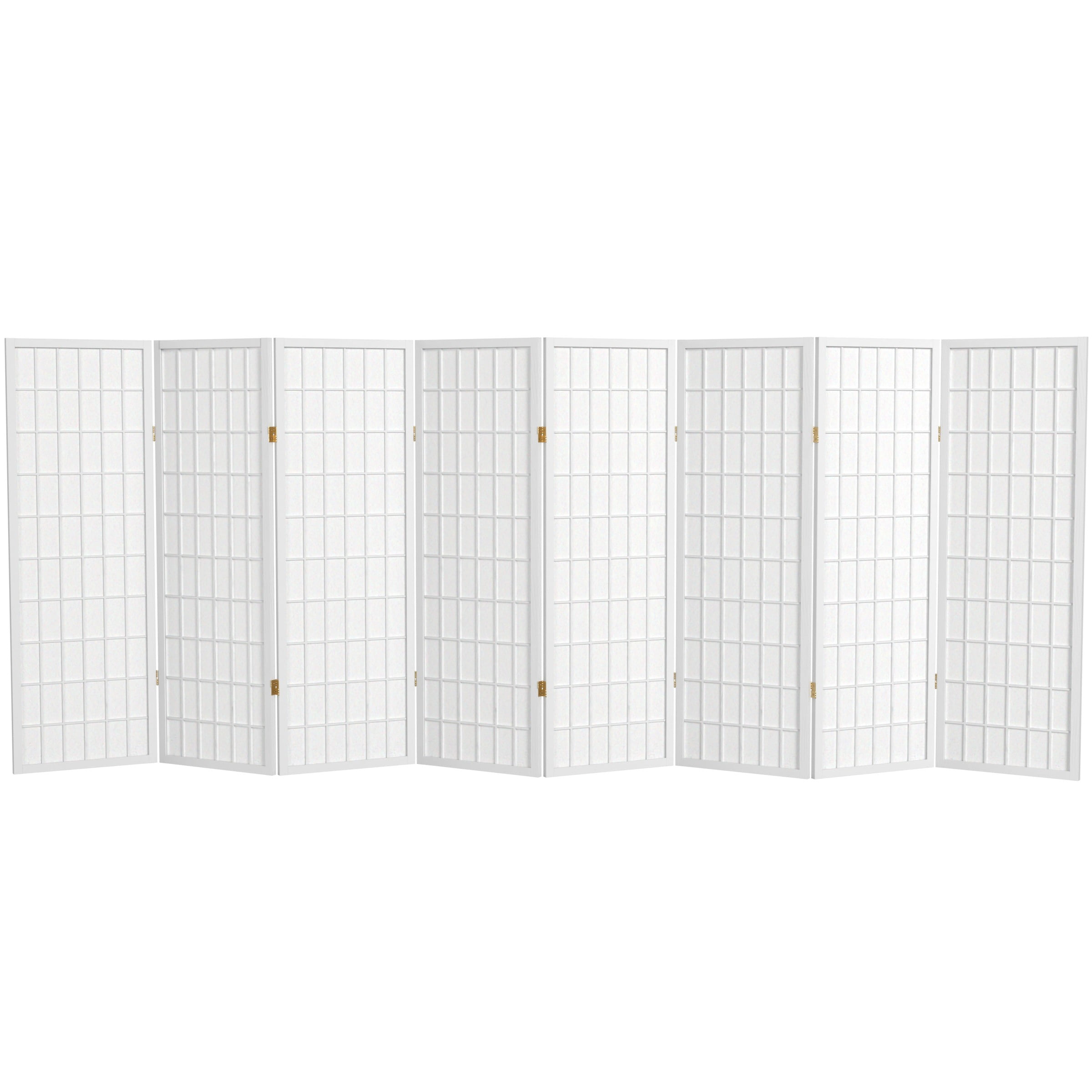 4 ft. Tall Window Pane Shoji Screen - White - 8 Panels