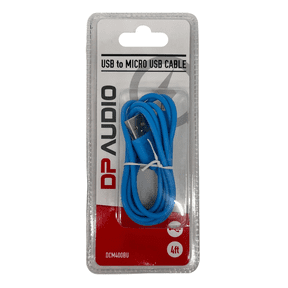 4 ft. USB to Micro USB Cable, Fast Charging, Data Sync, Durable, Reliable Connection for Smartphones, Tablets, Micro USB Devices, Ideal for Home, Office, Travel, Daily Use, Blue
