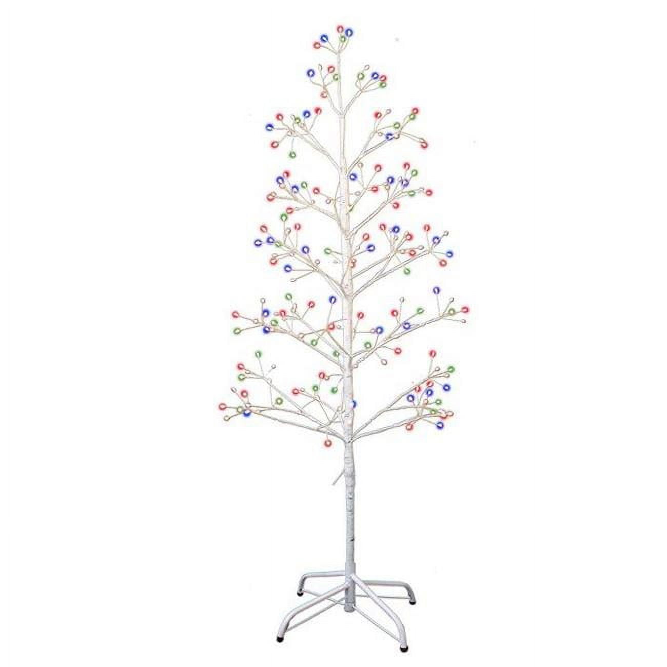 4 ft. White Birch Twig Tree with 8-Function Lights - Multi Color ...