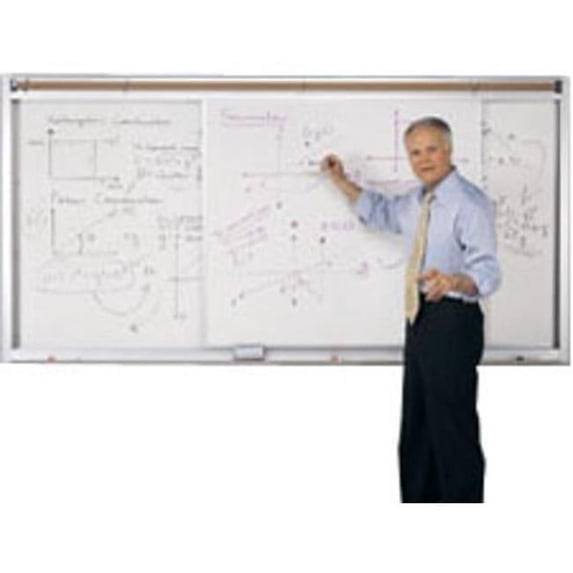 4 ft. x 10 ft. Horizontal Sliding Panel Unit Porcelain 28ga Markerboard