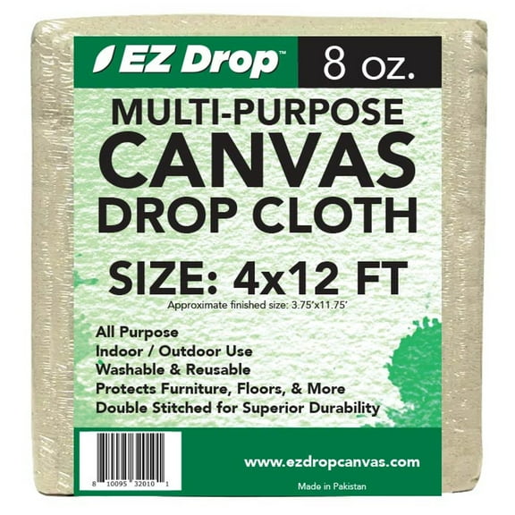4 ft. x 12 ft. Canvas Dropcloth - 8 oz.