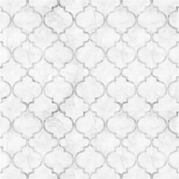 4 ft. x 18 in. Moroccan Marble Non-Adhesive Shelf Liner, White