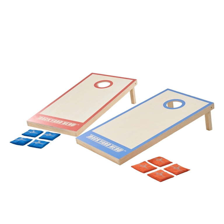 4 ft x 2 ft Cornhole Set with Solid Wood Boards, 8 ACA Bean Bags