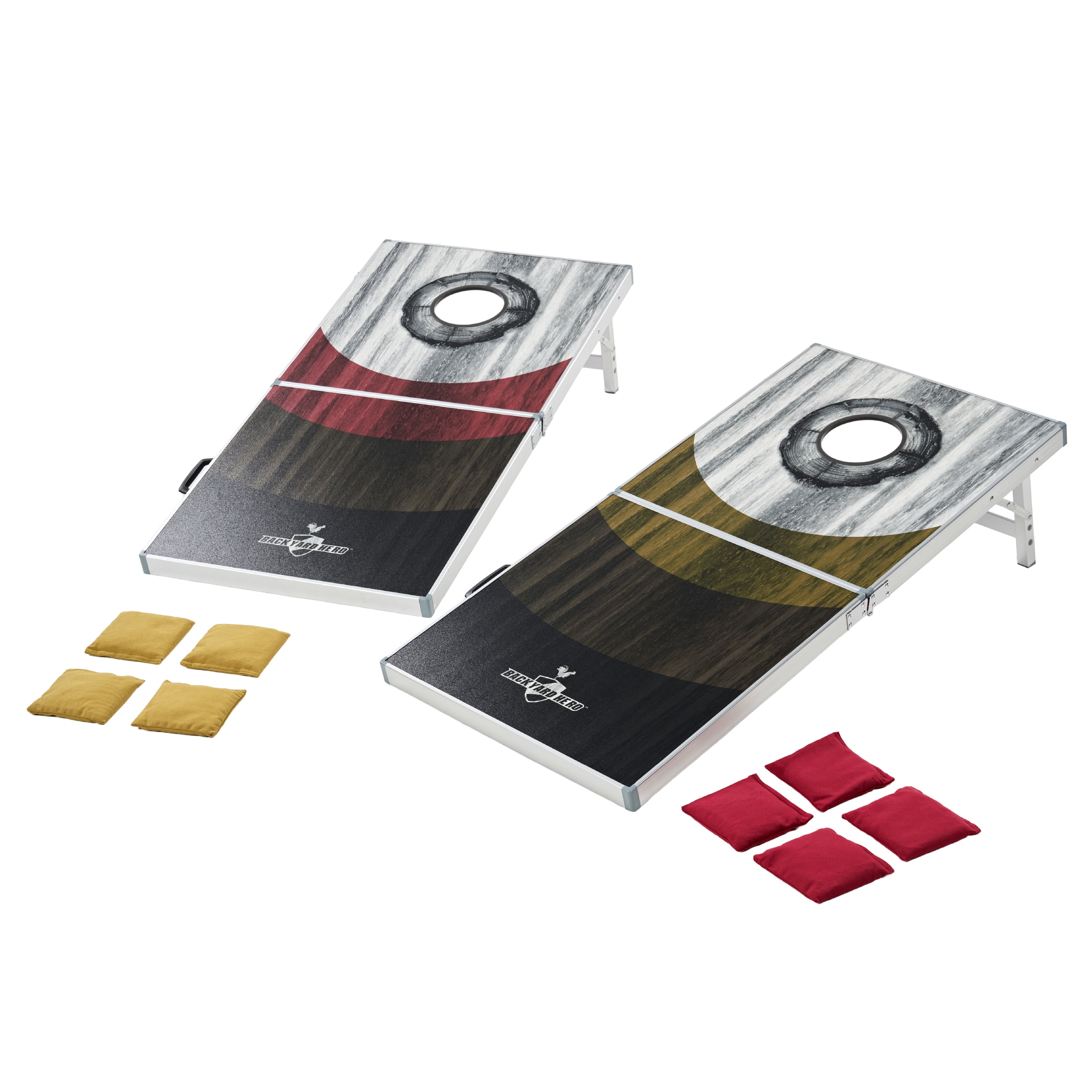 Backyard Hero Aluminum Frame Cornhole Beanbag Toss Game Set with