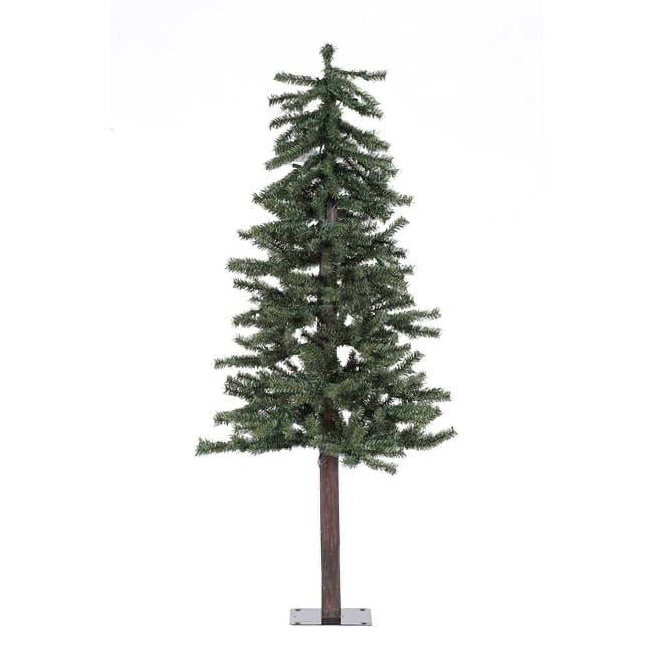 Tiny Green PVC Alpine Artificial Christmas Tree with Lights