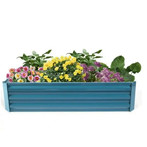 4 ft. x 4 ft. Lake Blue Planting Bed Raised Garden Bed Metal Garden Beds Metal for Vegetable Flower Bed Kit