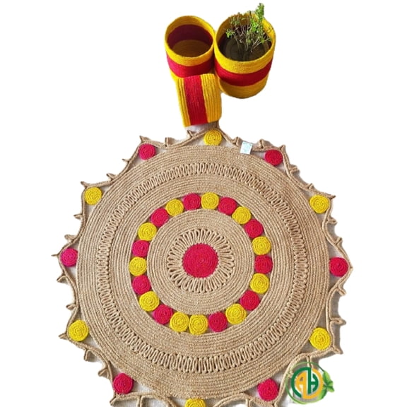 4 ft. x 4 ft. Multi Color Braided Jute Rug Round Area Rug For Home Decor