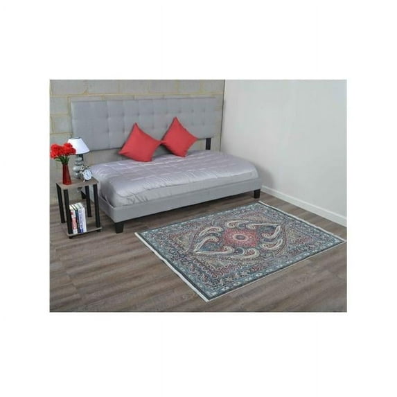 4 ft. x 5 ft. 11 in. Machine Woven Crossweave Polyester Oriental Rectangle Area Rug, Brown & Grey