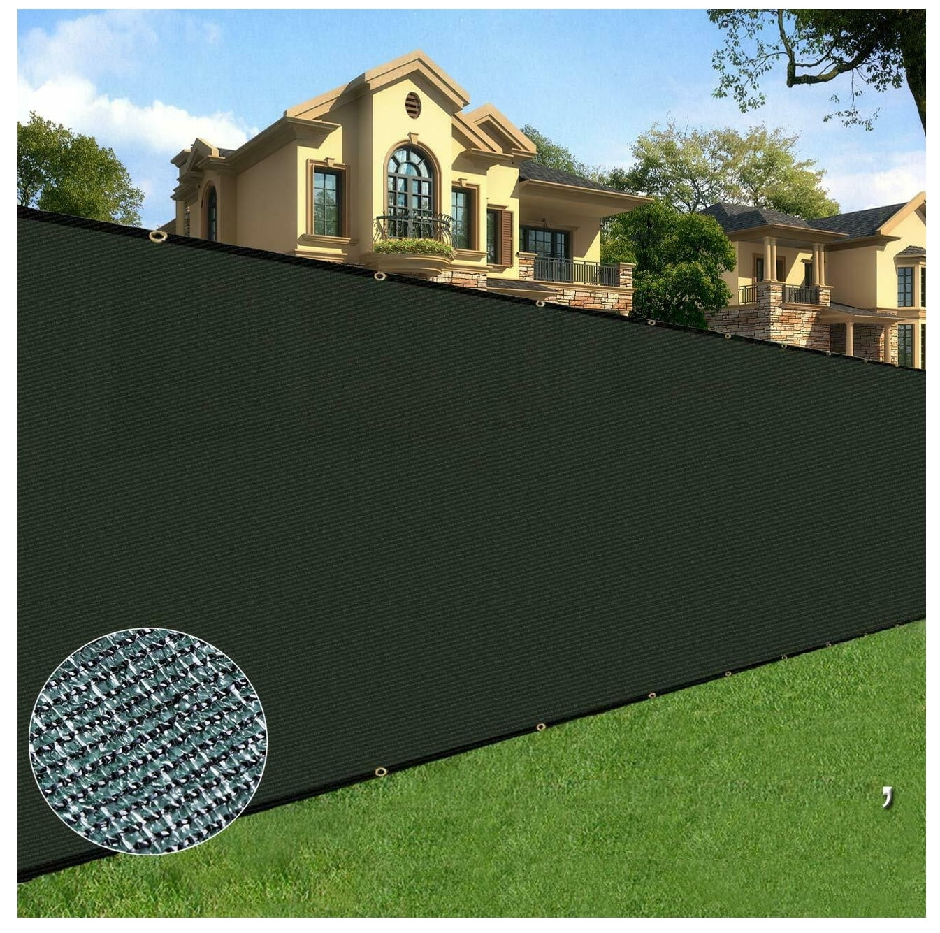 Dark Green Polyethylene Privacy Fence Screen 4' x 50'