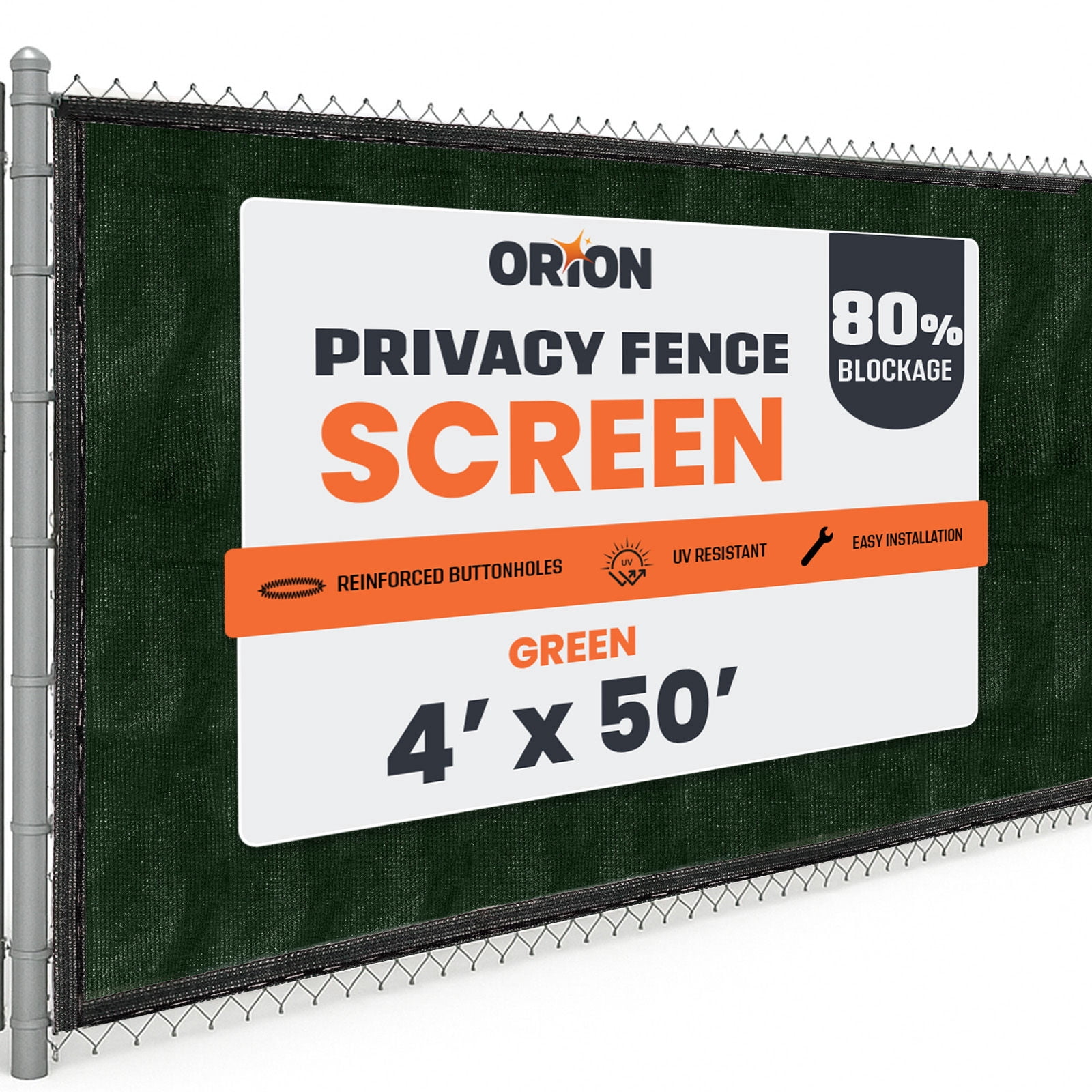 4 ft. x 50 ft. Privacy Screen Fence, Green