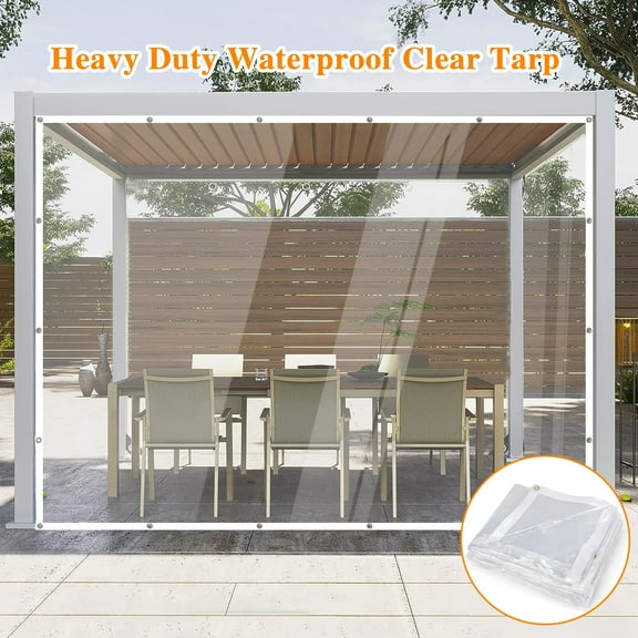 4 ft. x 6 ft. Clear Tarp Heavy Duty Waterproof with Eyelets for Camping, Patio Pergola Garden Canopy Rainproof