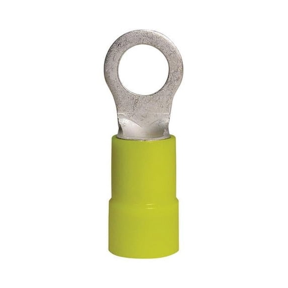 4 gauge Stud Ring Terminal, Yellow - Pack of 4