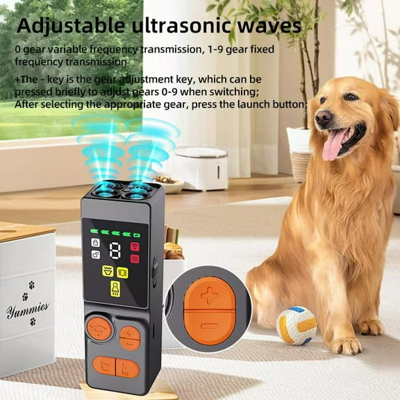 4-head powerful ultrasonic dog repeller with high power portable function to scare away vicious dogs and stop them from barking