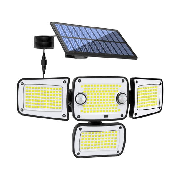 4-head solar motion sensor wall light Adjustable outdoor security light, waterproof level IP65, suitable for gardens, courtyards, paths