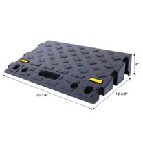 4" high 2-Piece Portable Automotive Curb Ramp, Heavy-Duty Plastic Threshold Ramp Track Interlocking Step Ramp Structure 6600 Lbs Load Capacity for Cars, Wheelchairs, Bikes, Motorcycles,