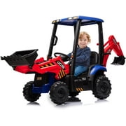 4-in-1 12V Ride-On Construction Vehicle, JCB Licensed Tractor, Excavator & Bulldozer with Removable Tent, Remote Control, EVA Tires, 2-4 MPH