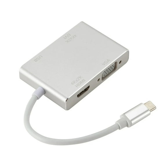4 in 1 4k USB 3.1 USB C Type C to VGA DVI USB 3.0 HDMI-Compatible Adapter Cable for Laptop Projector