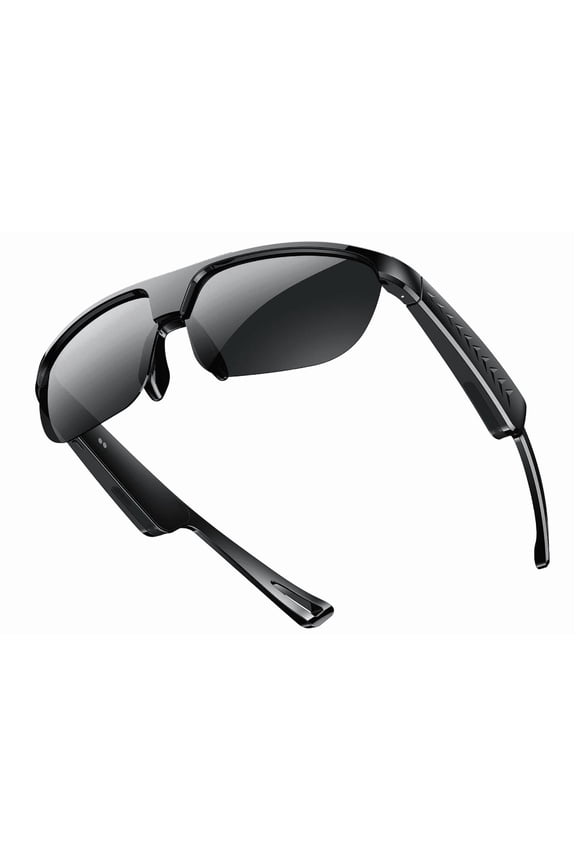 Bluetooth Glasses with Bluetooth Speaker-No Camera Smart Glasses UV Protection Polarized Sunglasses,Touch Control,Open Ear Headphones for Athletic & Outdoor, Unisex (Black Lens)
