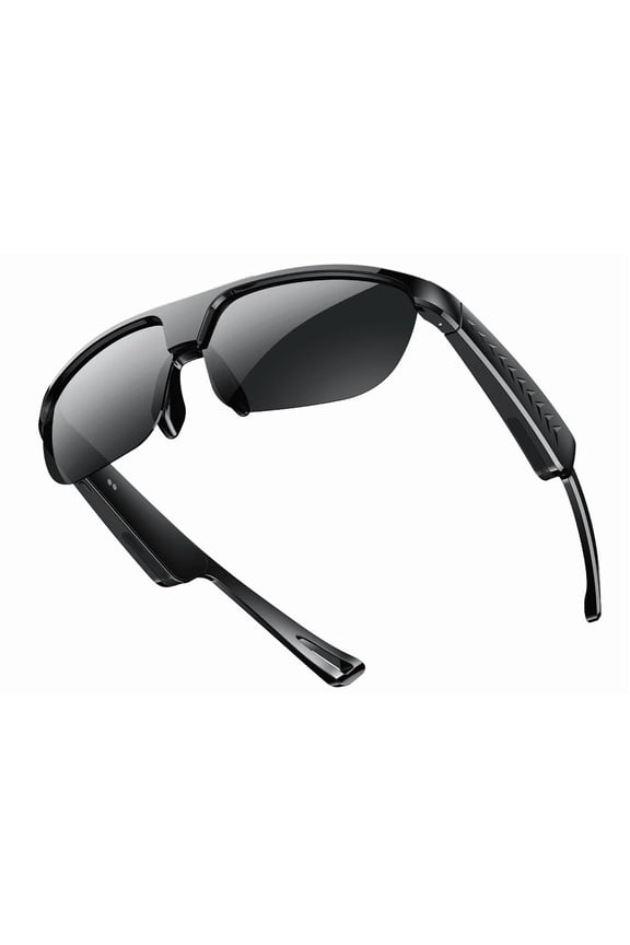 Bluetooth Glasses with Bluetooth Speaker-No Camera Smart Glasses UV Protection Polarized Sunglasses,Touch Control,Open Ear Headphones for Athletic & Outdoor, Unisex (Black Lens)