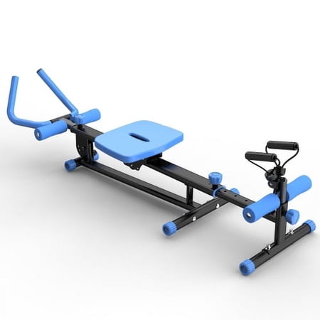 4-in-1 Ab Workout Exercise Equipment Rowing Machine Leg Press Machine Ab Glider Machine Roman Chair Fitness Equipment for Ab Workout Core Strength Training