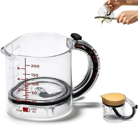 4-in-1 Adjustable Glass Liquid Measuring Cups, Space-Saving Multi-Functional Design for Cooking & Baking