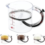 4-in-1 Adjustable Measuring Cup with Push Up Bottom, Dual Scale ml/oz for Baking, Cooking, Laboratory