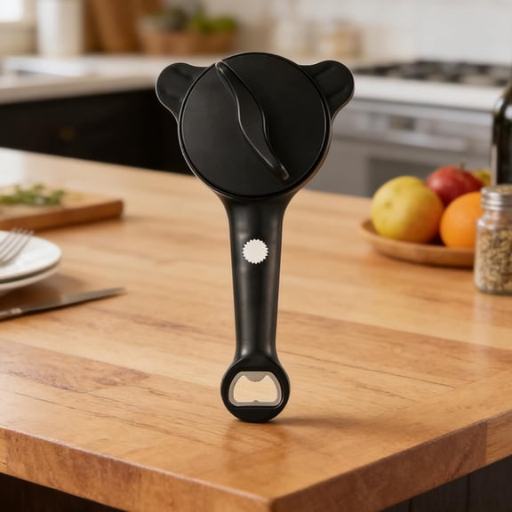 4-in-1 Adjustable Stainless Steel Jar Opener, Multi-Purpose Easy-Open Kitchen Tool, Safe Operation with Non-Slip Teeth, Versatile Opener for Jars, Bottles, and Ring-Pull Cans