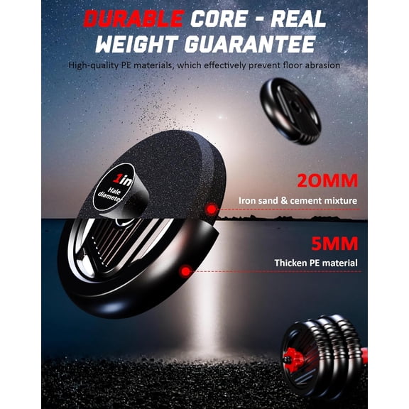 4-in-1 Adjustable Weight Dumbbell Set - Premium Home Gym Equipment with Barbell Kettlebell Push-Up Modes for Total Body Workouts