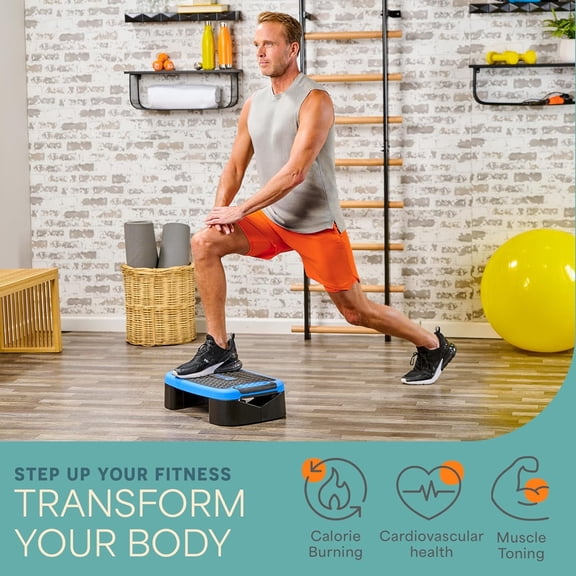 4-in-1 Aerobic  Board and Step  Exercise Platform - Aeroflex Adjustable Multifunctional Slant Board for Home Workouts, Non-Slip Stepper Design