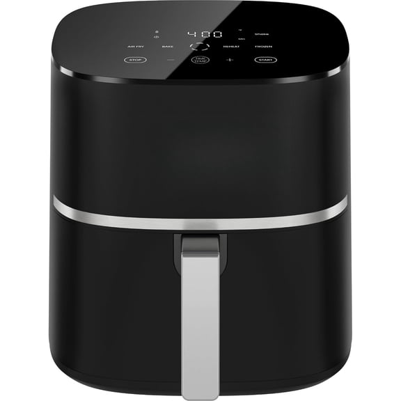 4-in-1 Air Fryer, 5-Quart Airfryer for Extra Crispy Chicken, Fries, Wings, and More, Air Fry, Bake, Reheat, and Frozen Functions, Digital Touch Controls, Dishwasher Safe