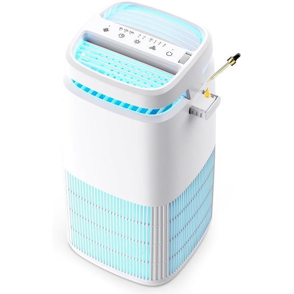4-in-1 Air Purifiers for , Air Ionizer Negative  Generator, H13 HEPA Filter, UV, Covers 1250 Ft2 99.97% Removal Rate for Pollen  Pet Dander Air Cleaner for Bedroom, MJ002H, White