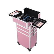 4 in 1 Aluminum Cosmetic Makeup Case Tattoo Box, Pink