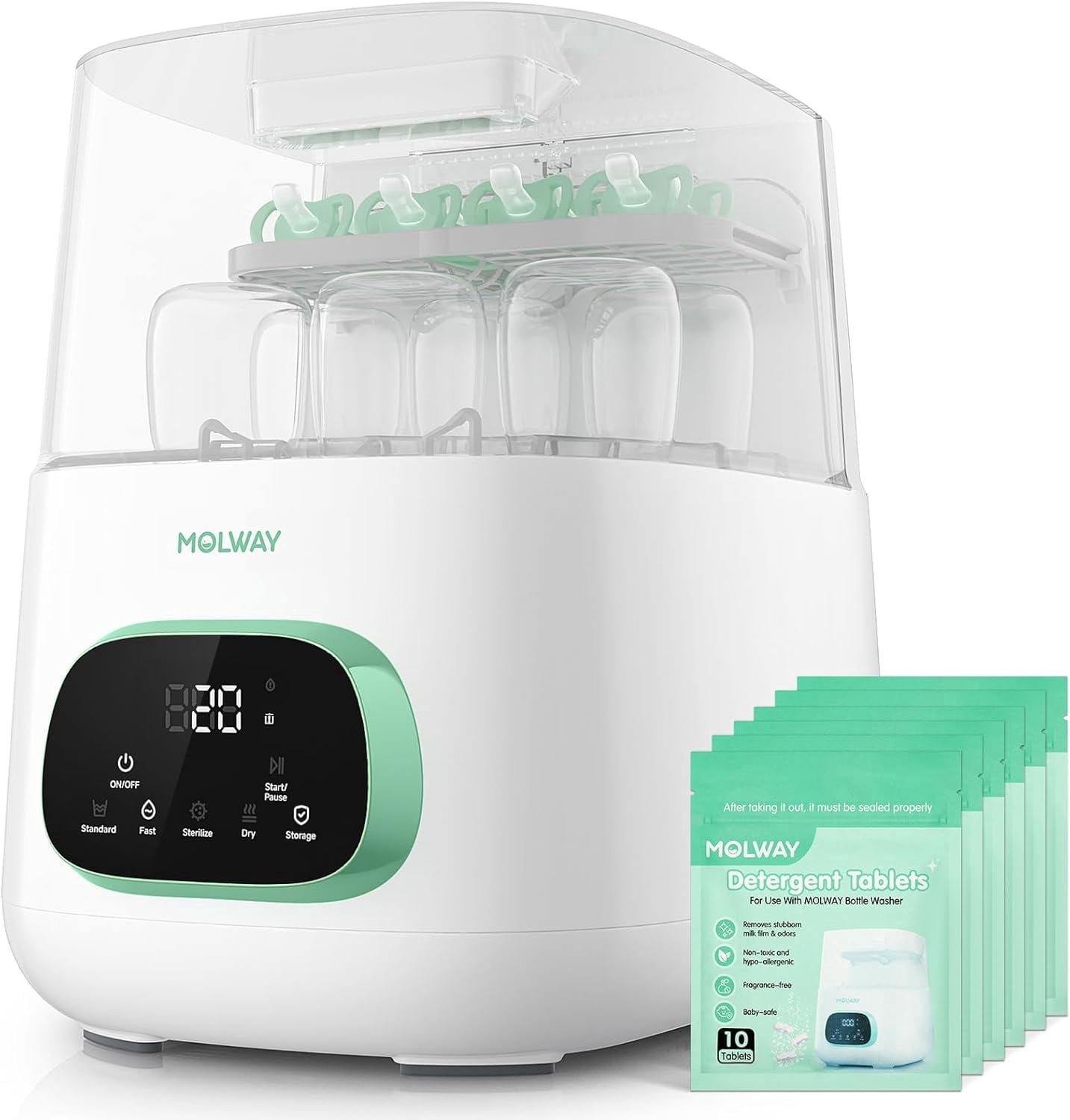 4-in-1 Auto Baby Bottle Washer – All-in-One Cleaner, Sterilizer and Dryer Double Layer Large Capacity
