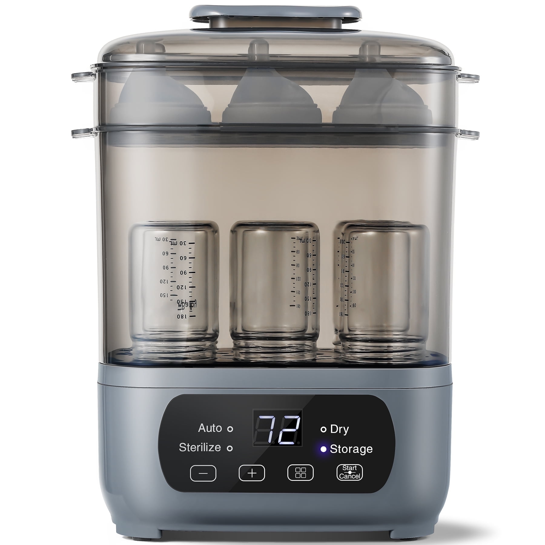 4-in-1 Baby Bottle Sterilizer Dryer: 72H Storage, 30-Min Dry,