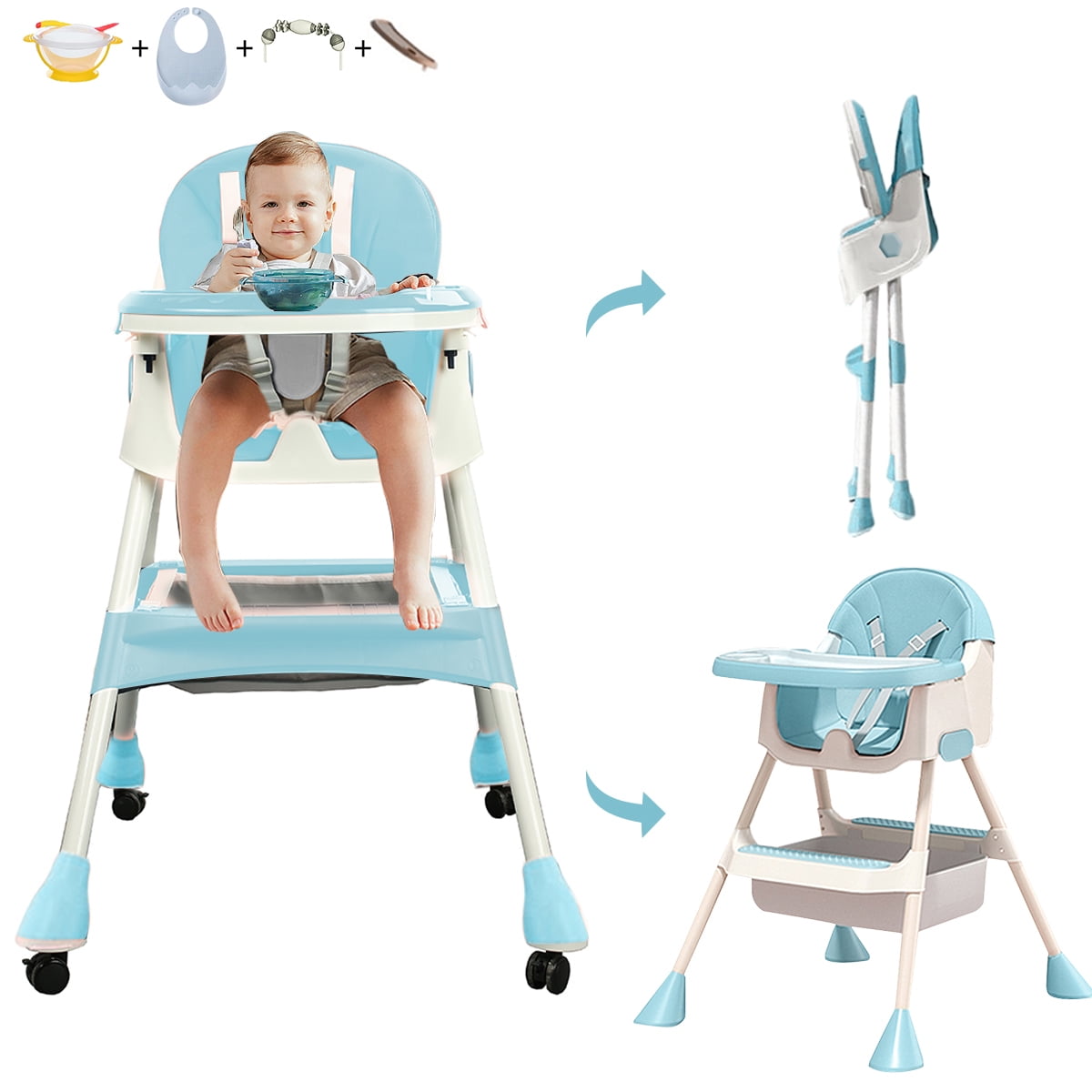 4 in 1 Folding Baby Highchair for Boys Girls High Liberia Ubuy