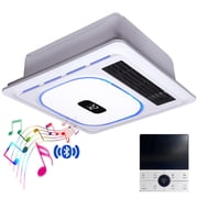 KBOROVER 4-in-1 Bathroom Exhaust Fan with 1800W Heater, Bluetooth Speaker and LED Light, 180 CFM Quiet Ventilation, Wired Digital Wall Control, White