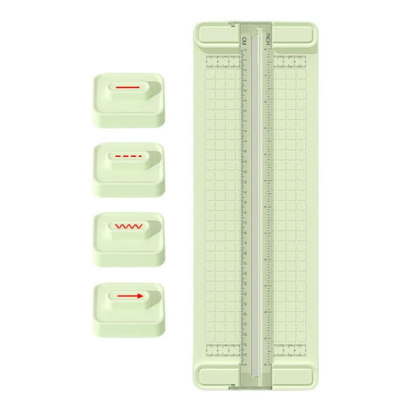 4-in-1 Bidirectional Paper Cutter, Paper Cutter Trimmer, Portable Paper Slide Paper Slicer, Paper Cutter for Craft with Straight Line, Dotted Line,Crease Head, for Craft Cardstock Label Card