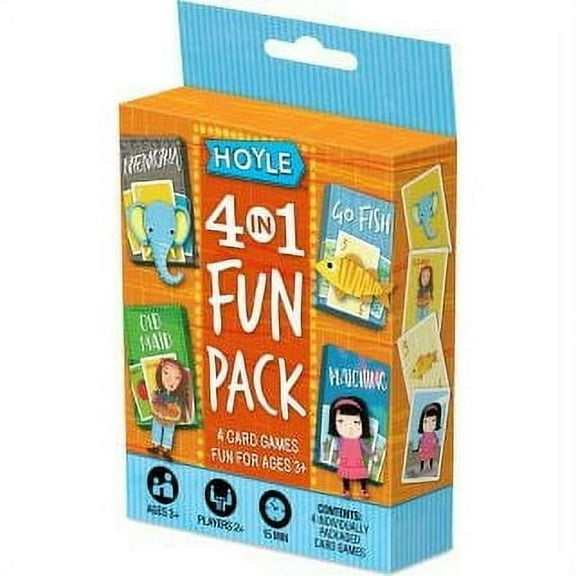 4-in-1 Bilingual (French English) Card Games-Memory, Old Maid, Go Fish, Matching (Pack of 16)