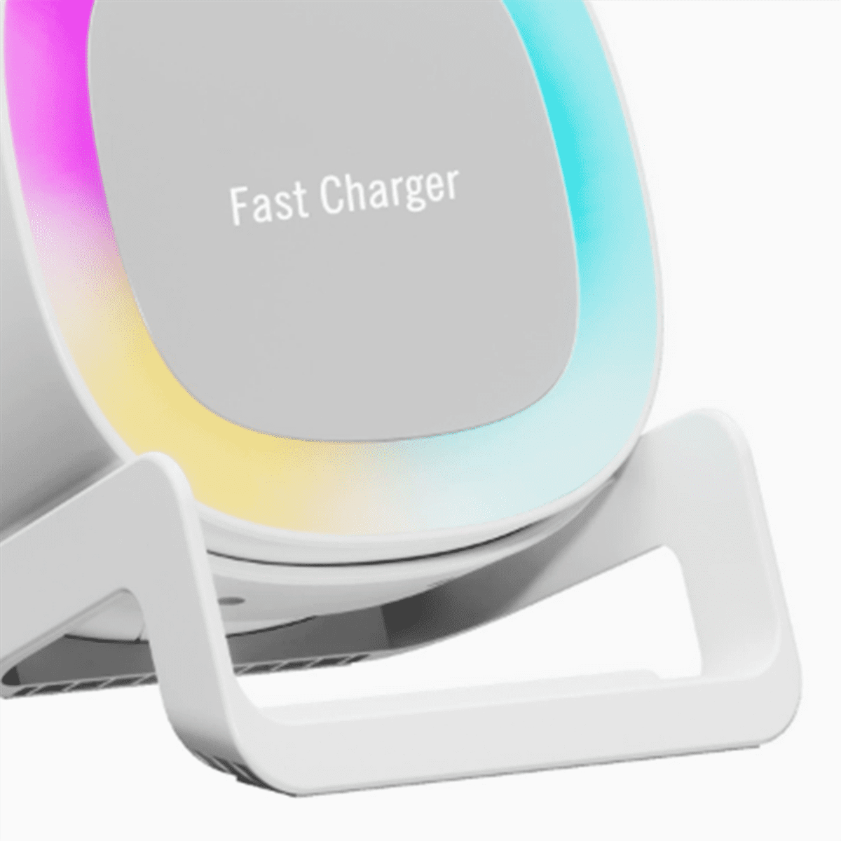 4 in 1 Bluetooth Speaker 15W Wireless Charger Mobile Phone Holder Atmosphere Night Light Desktop Speaker,1 x 4 in 1 Bluetooth Speaker,White