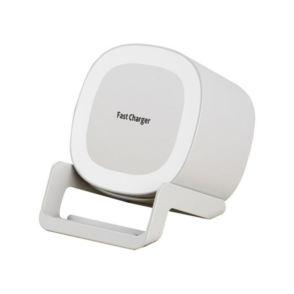 4-in-1 Bluetooth Speaker Night Light with Wireless Charger, LED Color Changing Lamp, Phone Stand - Modern Bedside Lamp for Teens, 15W Fast Charging, 7 Colors, 33ft Range - Christmas Gift for Boys