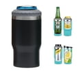 thumbnail image 1 of 4-in-1 Can Cooler, Stainless Steel Triple Insulated Coozies for 12 oz Skinny or Standard Can, Beer Bottle and as a 14 oz Tumbler with lid, 1 of 9